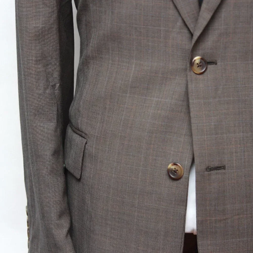 42L Jos A Bank Men's Wool Blazer Sport Coat Wool‎ Brown D030136
